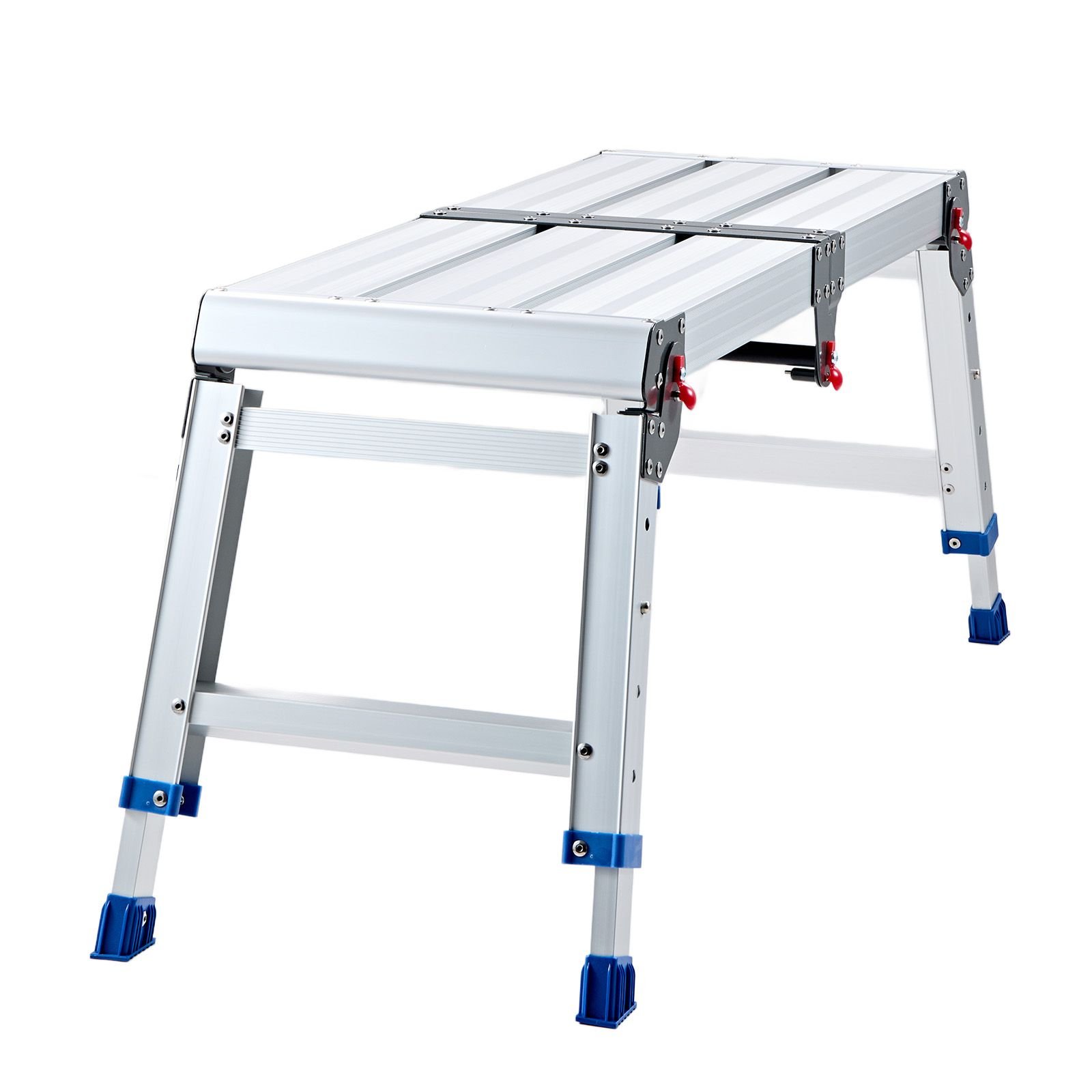folding work platform, adjustable height 14.2 20 in, 500 lbs capacity aluminum step stool, heavy duty non slip platform ladder, portable work bench for painting, cleaning, home & professional