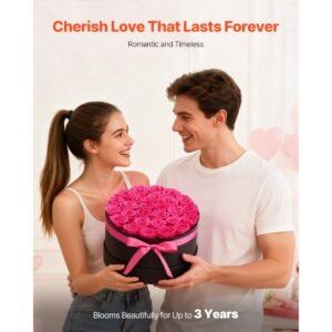 forever flowers, 27 preserved roses in a box, eternal flowers immortal bouquet birthday present for delivery prime women her wife mothers, anniversary, valentine's day,christmas, rose red