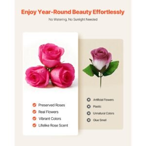 forever flowers, 27 preserved roses in a box, eternal flowers immortal bouquet birthday present for delivery prime women her wife mothers, anniversary, valentine's day,christmas, rose red