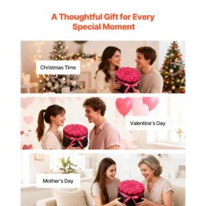 forever flowers, 27 preserved roses in a box, eternal flowers immortal bouquet birthday present for delivery prime women her wife mothers, anniversary, valentine's day,christmas, rose red
