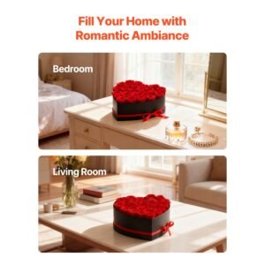 forever flowers, 27 preserved roses in a heart shape box, eternal flowers immortal bouquet birthday present for delivery prime women her wife mothers, anniversary, valentine's day,christmas, red