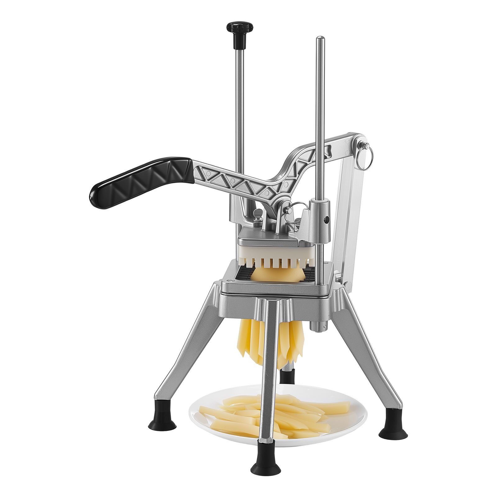 french fry cutter, 3/8" blade commercial vegetable chopper, lever action vegetable dicer with ergonomic handle, stainless steel potato slicer for classic cut fries, onion, carrots, bell pepper
