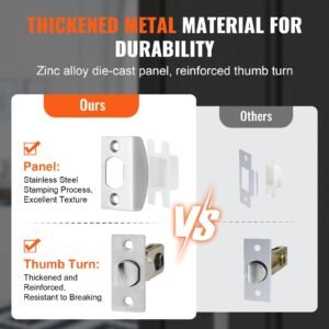 front door handle, square entry handle set with lever, no lock, adjustable hole space, zinc alloy die casting, reversible for right and left handed entrance and front doors, satin nickel