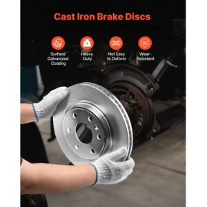 front & rear brake kit compatible with 2008 2017 buick enclave, 2009 2017 chevrolet traverse/2007 2010 saturn outlook, 2007 2016 gmc acadia/2017 gmc acadia limited, hollow brake rotors pads kit