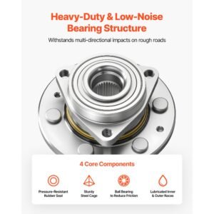 front wheel bearing & hub assembly fit for 2007 2013 chevy silverado 1500 4wd avalanche gmc sierra 1500 cadillac escalade ext 2007 2014 tahoe oem 515096, wheel bearing hub set with abs sensor