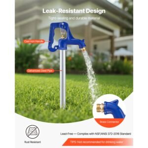 frost proof yard hydrant, 5.24ft freeze proof outdoor faucet with 36" bury depth, 3/4" npt pipe connection & 3/4" nh hose coupling, no lead freezeless hydrant for yard garden farm irrigation