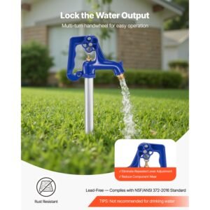 frost proof yard hydrant, 6.22ft freeze proof outdoor faucet with 48" bury depth, 3/4" npt pipe connection, lever handle + handwheel, no lead freezeless hydrant for yard garden farm irrigation