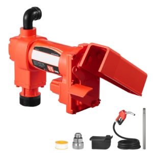 Fuel Transfer Pump 110V, 15 GPM 57 L/min, AC Electric Oil Transfer Pump, with Auto Shut-Off Fuel Nozzle & Discharge Hose, High Flow Kit for Gasoline, Diesel, Kerosene, Biodiesel, Ethanol Blends
