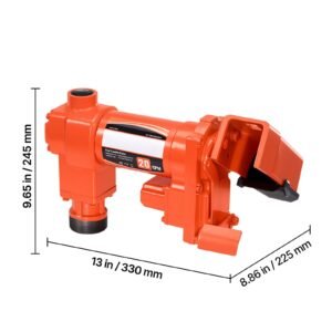 fuel transfer pump, 12v dc 20 gpm 1/4 hp diesel pump, extractor pumps with manual nozzle, discharge hose and suction pipe, for gasoline, diesel, kerosene, ethanol methanol blends & biodiesel
