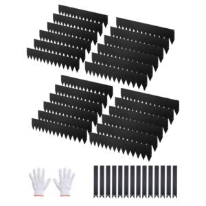 Galvanized Steel Landscape Edging, 24-Pack 40 x 8 Inch Metal Edging for Landscaping with 26 Mounting Clips, Heavy Duty Metal Garden Edge Border for Flower Bed, Yard Pathway, Black
