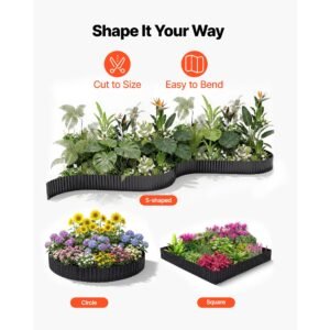 galvanized steel landscape edging, 40 ft x 12 in metal edging for landscaping with gloves, easy to install bendable metal strips, heavy duty metal garden edge border for flower bed, yard pathway