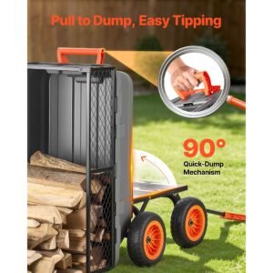 garden dump cart, 800 lbs poly dump cart, garden carts dumps wagon with storage fence, 90° quick dumps mechanism, 180° swivel wheels, 90° rotating handle, yard wagon for plants, soil, crops
