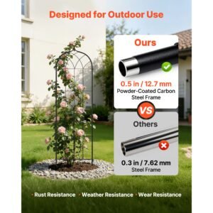 garden trellis, 71 x 20 inch rose trellis, 2 packs garden flower rose trellises with powder coated finish & convenient locking design, plant support trellises for flowers, vegetables, roses