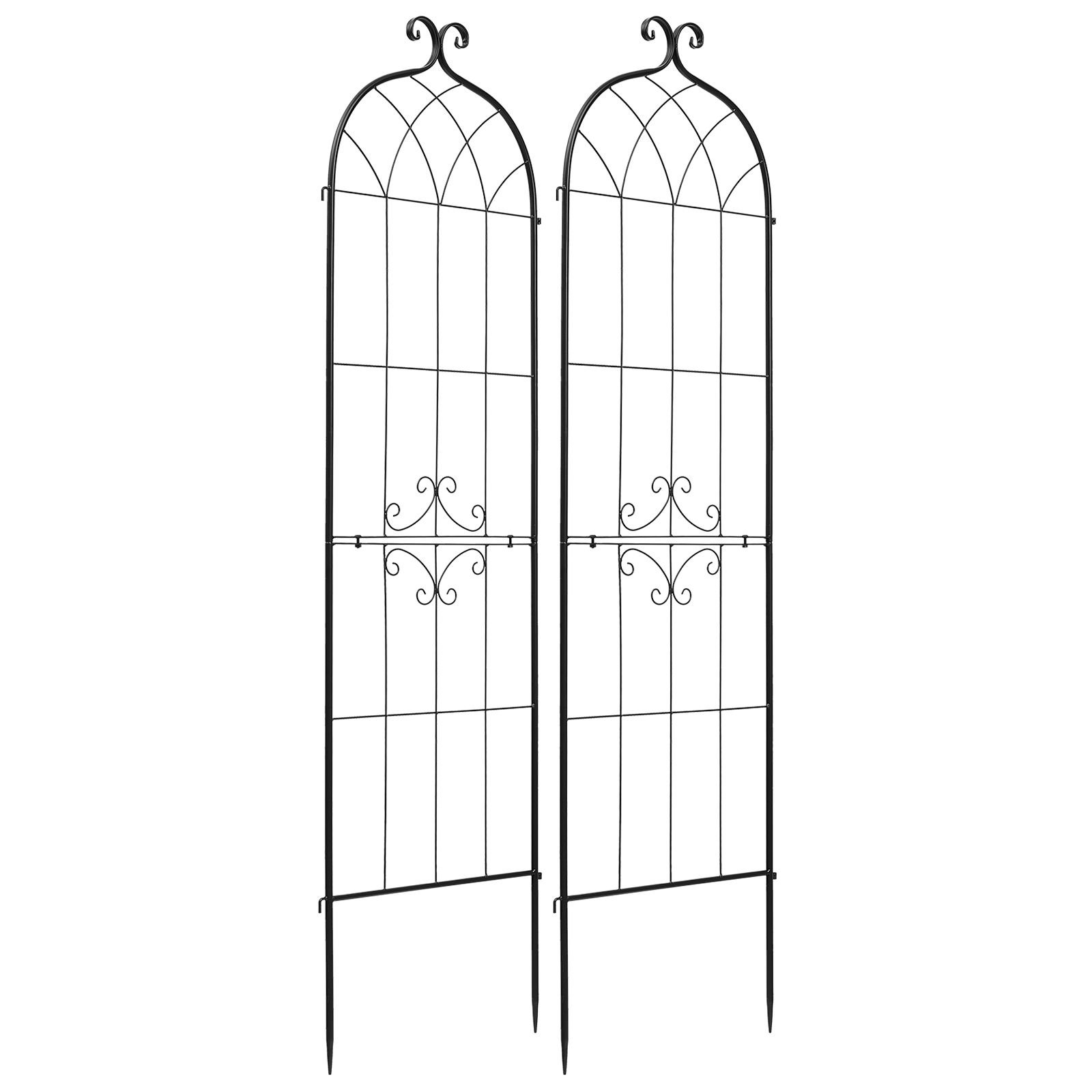 garden trellis, 71 x 20 inch rose trellis, 2 packs garden flower rose trellises with powder coated finish & convenient locking design, plant support trellises for flowers, vegetables, roses