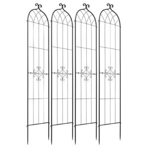 Garden Trellis, 87 x 20 inch Rose Trellis, 4 Packs Garden Flower Rose Trellises with Powder-Coated Finish & Convenient Locking Design, Plant Support Trellises for Flowers, Vegetables, Roses