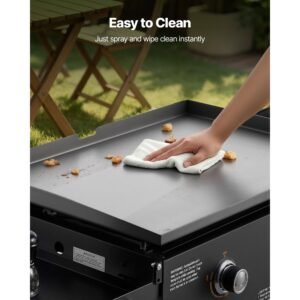 gas griddle, 2 burner flat top grill, 28 inch grill plate foldable propane griddle with wheels, 30000 btu outdoor flat top grills for pan frying, grilling, stir frying, & bbq, pulse ignition