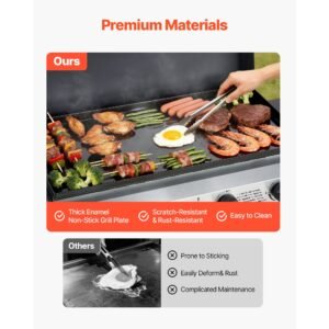 gas griddle, 4 burner flat top grill, 29 inch grill plate propane griddle with wheels, lid, 28000 btu outdoor flat top grills for pan frying, grilling, stir frying, & bbq, pulse ignition
