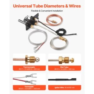 gas pilot assembly, oe 10002265, 10002264, srv10002264 fireplace gas pilot assembly, natural gas & lpg ignition replacement, fit majestic, vermont castings, temco, dutchwest, monessen, century
