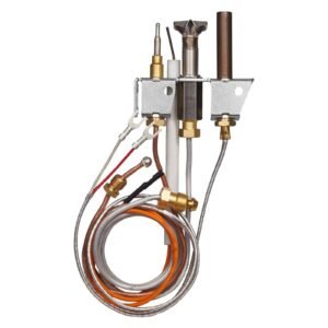 gas pilot assembly, oe 4021 732, 25660 fireplace gas pilot assembly, natural gas ignition replacement with pilot tube, thermocouple, thermopile, wires, compatible with heatilator models