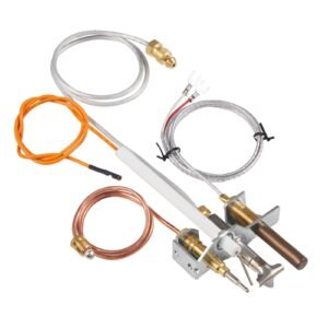 Gas Pilot Assembly, OE 4021-732, 25660 Fireplace Gas Pilot Assembly, Natural Gas Ignition Replacement with Pilot Tube, Thermocouple, Thermopile, Wires, Compatible with Heatilator Models