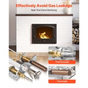 gas pilot assembly, oe 4021 732, 25660 fireplace gas pilot assembly, natural gas ignition replacement with pilot tube, thermocouple, thermopile, wires, compatible with heatilator models