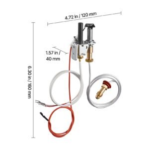 gas pilot assembly, oe 446 512a, hsrv 446 512a, srv 446 512a fireplace gas pilot assembly kit, natural gas ignition replacement, compatible with heat & glo, heatilator, lennox, regency models