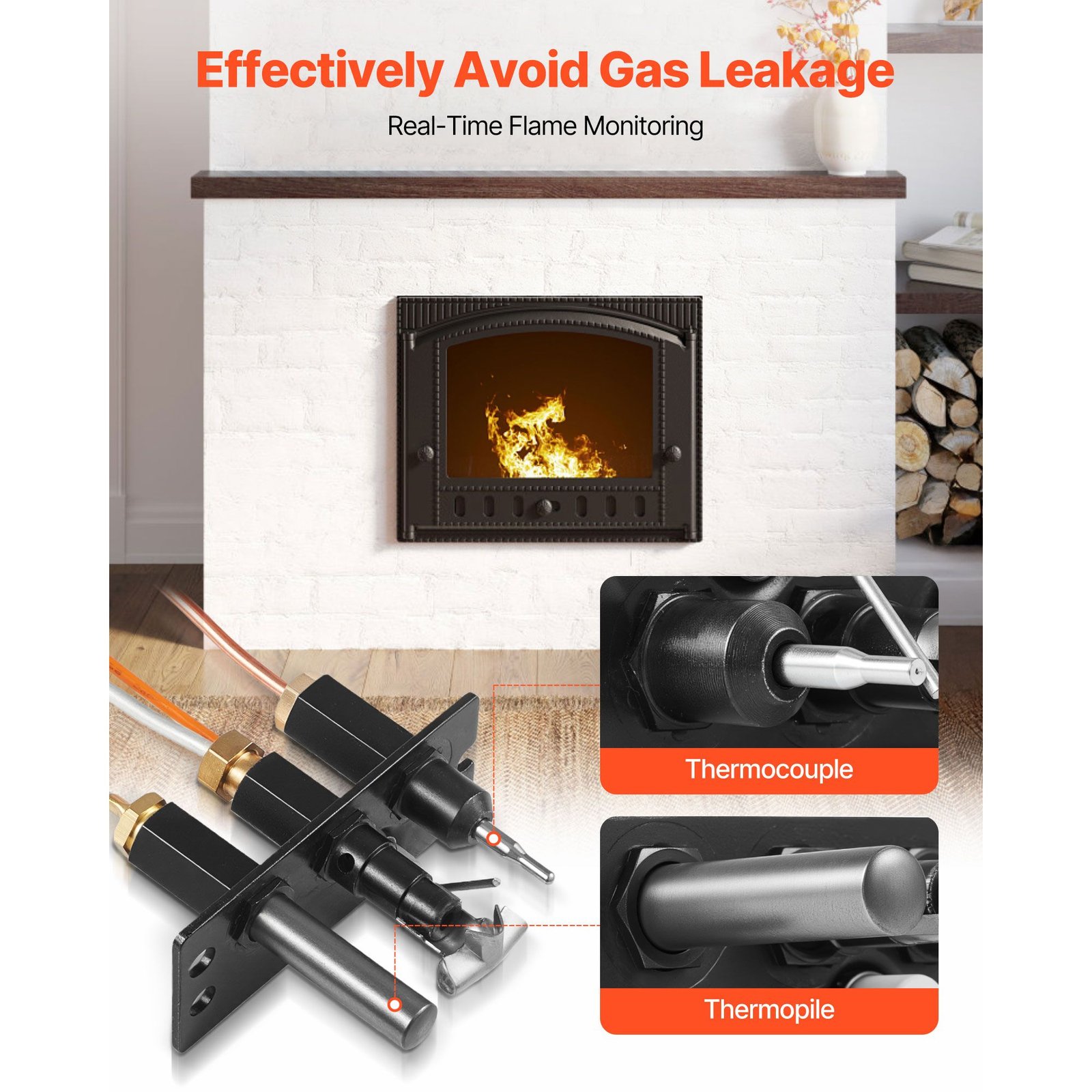 gas pilot assembly, oe 485 510a,4021 736,2103 010 fireplace gas pilot assembly kit, natural gas ignition replacement, compatible with quadra fire, heat & glo, heatilator models,black