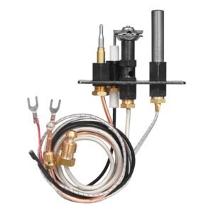 gas pilot assembly, oe 69l17, 69l1701, 904405, j4117, 108084 02 fireplace gas pilot assembly kit, natural gas ignition replacement, compatible with lennox, superior, astria models, black