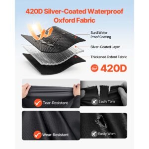 golf cart cover, full coverage 2+2/4 passenger golf cart, 420d waterproof oxford fabric club car cover fits most carts club car, yamaha, ezgo, honda, silver coated layer & three zipper doors