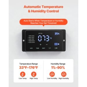 greenhouse air circulation fan, 1800 cfm powerful air circulator electric fan, 10 speeds, 3 switchable modes, lcd control, ceiling wall mount, fast ventilation for greenhouse, patio, garage