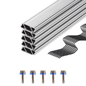 Greenhouse Spring Wire and Lock Channel, 10 Packs 6.56 ft PVC-Coated Wiggle Wire & Aluminum Alloy Channel Bundle Kit with Included Screws, 0.05 in Thickened, Poly Film & Shade Cloth Attachments
