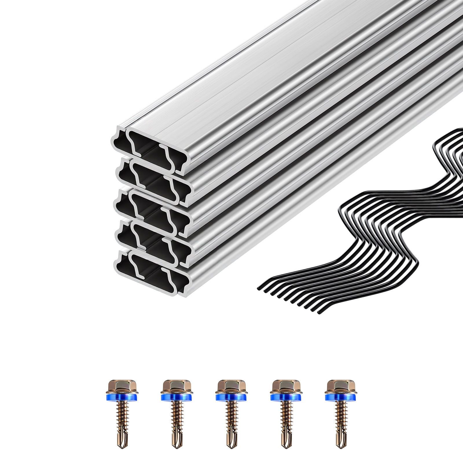 greenhouse spring wire and lock channel, 10 packs 6.56 ft pvc coated wiggle wire & aluminum alloy channel bundle kit with included screws, 0.05 in thickened, poly film & shade cloth attachments