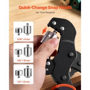 grommet tool kit 5/16" 3/8" 1/2" 900 pcs grommets eyelet tool kit, with eyelets and washers, manual grommet press pliers, hole punch tools, blocks, for leather, tarps, shoes, crafts, fabric