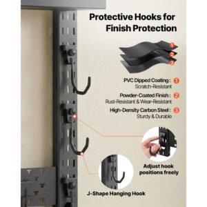 gun rack wall mount, heavy duty steel, indoor rifle shotgun rack with j hooks, additional tray storage, gun accessories display storage holder, hold up to 3 rifles or shotguns, for tactical gear