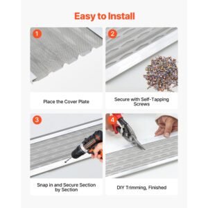 gutter guard, 5 in aluminum gutter cover with stainless steel micro mesh, heavy duty 100ft length, 0.04in thick, leaf guard for debris and pine needles, easy diy install, screws included, 20 pcs