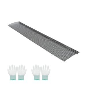 Gutter Guard, 6 in Powder-Coated Steel Gutter Screen, Heavy-Duty 120 ft Length, 0.04 in Thickness, Leaf Guard for Debris and Leaves, Easy DIY Install, Fits 6" Standard Systems, 40 Pack, Black