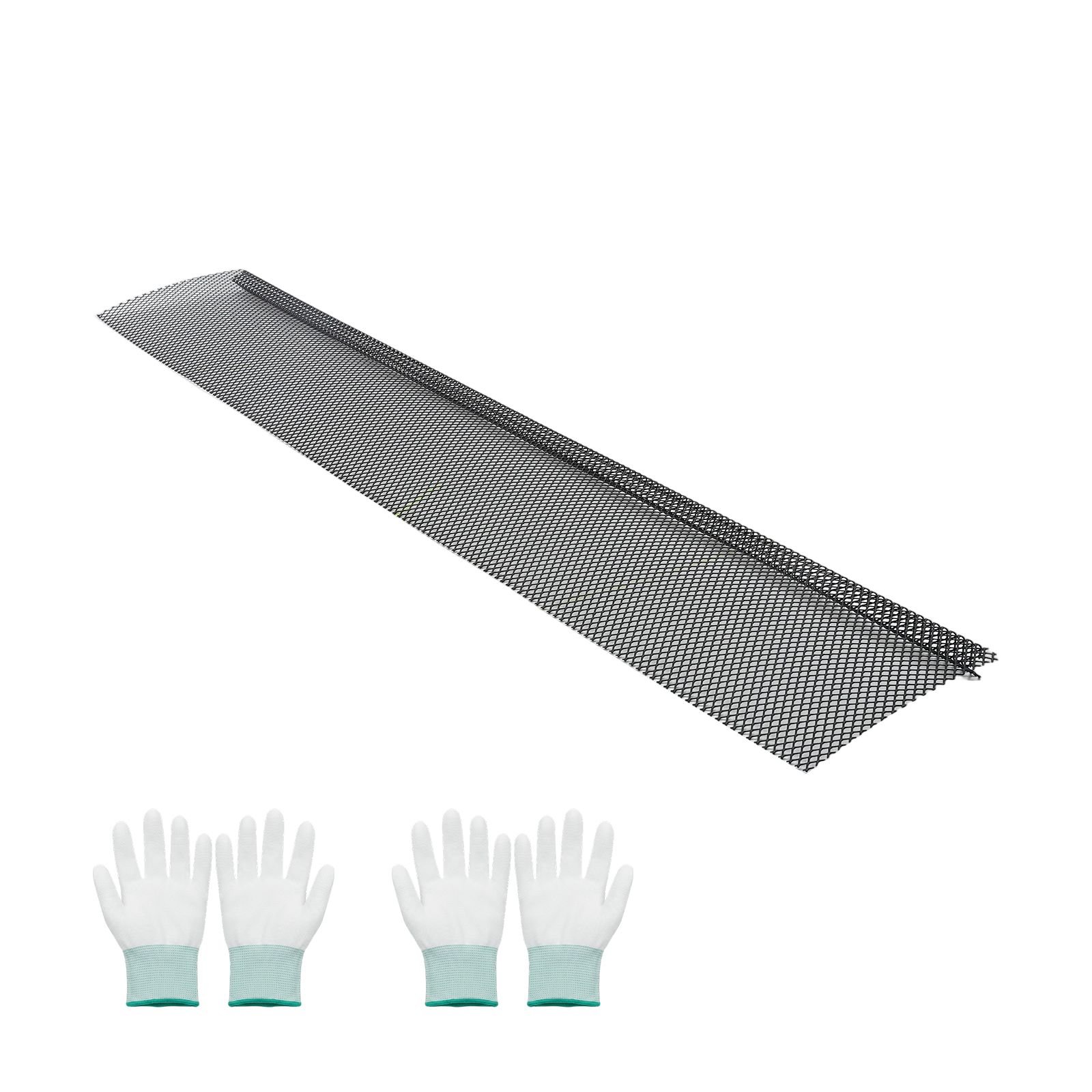 gutter guard, 6 in powder coated steel gutter screen, heavy duty 120 ft length, 0.04 in thickness, leaf guard for debris and leaves, easy diy install, fits 6" standard systems, 40 pack, black