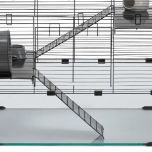hamster cage, 360° viewing transparent hamster habitats, small animal cage, 22.8 x 15 x 21.3 in, ventilated pet mouse cages with water bottle, portable hamster house for rats, guinea pigs