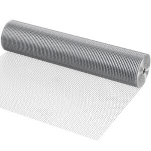 Hardware Cloth 1/2 inch 48 inch x 100 ft 19 Gauge Chicken Wire Fence, Hot-Dip Galvanized After Welding Metal Wire Mesh Roll, Garden Plant Welded Fencing Roll Supports Poultry Netting Cage Fence