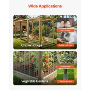 hardware cloth, 1/2 inch 60 inch x 50 ft 19 gauge chicken wire fence, hot dip galvanized after welding metal wire mesh roll, garden plant welded fencing roll supports poultry netting cage fence