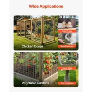 hardware cloth, 1/2 inch 72 inch x 50 ft 19 gauge chicken wire fence, hot dip galvanized after welding metal wire mesh roll, garden plant welded fencing roll supports poultry netting cage fence