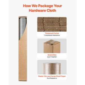 hardware cloth, 1/2 inch 72 inch x 50 ft 19 gauge chicken wire fence, hot dip galvanized after welding metal wire mesh roll, garden plant welded fencing roll supports poultry netting cage fence