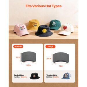 hat heat press machine, with 2 interchangeable platens and caps stretcher, precise temperature & time control, heat press for hats and caps, for htv iron on and sublimation projects, white