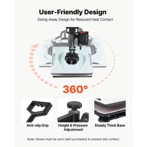 heat press machine 12 x 15 in 5 in 1 combo sublimation press machine, heat up fast and even, digital precise time and temp control, multi function, for t shirts, mugs, tumblers, caps, plates