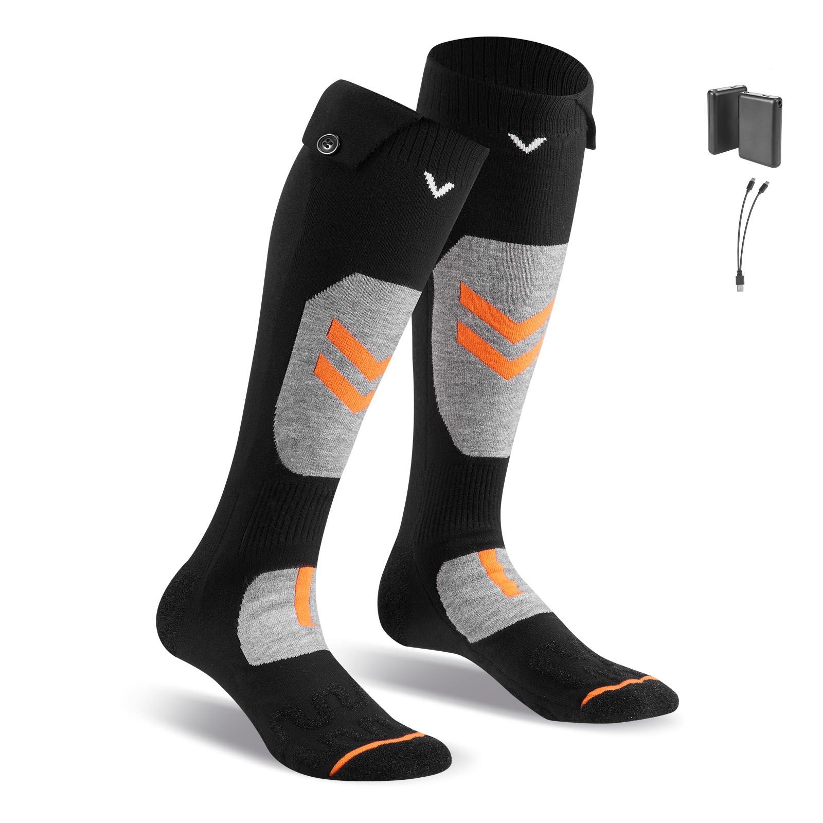 heated socks, medium size, 5000mah battery rechargeable heating socks with 4 heating levels, electric heated sock with app control for men women, foot warmer for hunting riding camping hiking