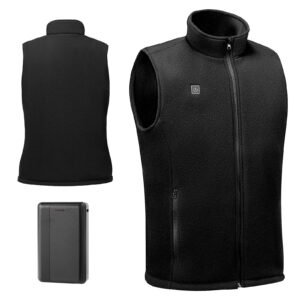 Heated Vest, Men Electric Heating Vest with 16000 mAh Battery Pack, 6 Heating Zones Lightweight Rechargeable Winter-Vest with 3 Levels, for Outdoor Hiking Camping Fishing Skiing, Size M