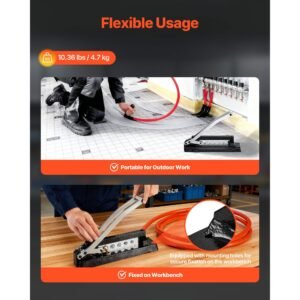 heavy duty hose ferrule crimping tool, standard bench hose crimper with 5 die holes & 0.44" 0.63" crimping range for pvc rubber hoses, air hoses crimping repair kit (ferrules not included)