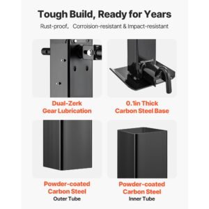 heavy duty trailer jack, 12,000 lbs load capacity, sidewind square direct weld on trailer jack with handle crank, adjustable drop leg, 26 inch travel for lifting rv, utility, yacht trailers