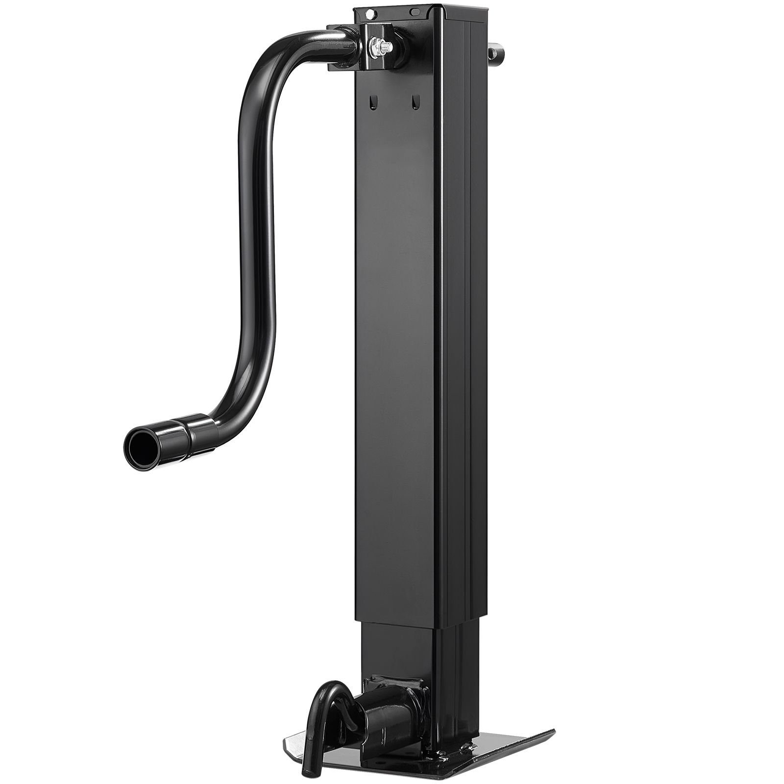 heavy duty trailer jack, 12,000 lbs load capacity, sidewind square direct weld on trailer jack with handle crank, adjustable drop leg, 26 inch travel for lifting rv, utility, yacht trailers