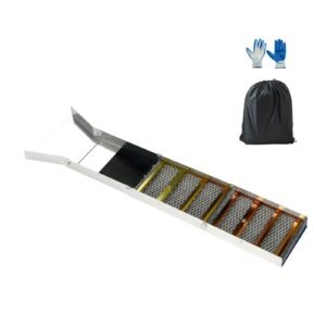 High Banker Gold Sluice, 50" 2-in-1 Folding Highbanker Sluice Box, Aluminum Alloy, Portable Mining Equipment with Drawstring Backpack and Gloves, for Gold Prospecting in Creek, High Bank, River